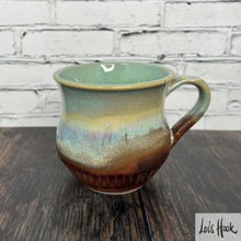 Load image into Gallery viewer, Turquoise and Copper Mug 15 fl oz
