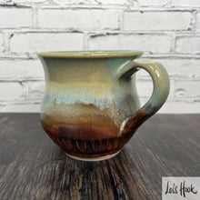 Load image into Gallery viewer, Turquoise and Copper Mug 15 fl oz
