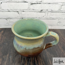 Load image into Gallery viewer, Turquoise and Copper Mug 15 fl oz
