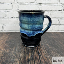 Load image into Gallery viewer, Black &amp; Blue Moonlit Seascape Glaze Mug 18 fl oz (532 ml)
