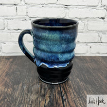 Load image into Gallery viewer, Black &amp; Blue Moonlit Seascape Glaze Mug 18 fl oz (532 ml)
