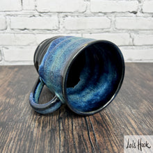 Load image into Gallery viewer, Black &amp; Blue Moonlit Seascape Glaze Mug 18 fl oz (532 ml)
