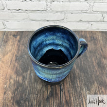 Load image into Gallery viewer, Black &amp; Blue Moonlit Seascape Glaze Mug 18 fl oz (532 ml)
