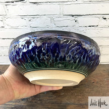 Load image into Gallery viewer, Black &amp; Blue Midnight Glaze Fruit Bowl 21cm
