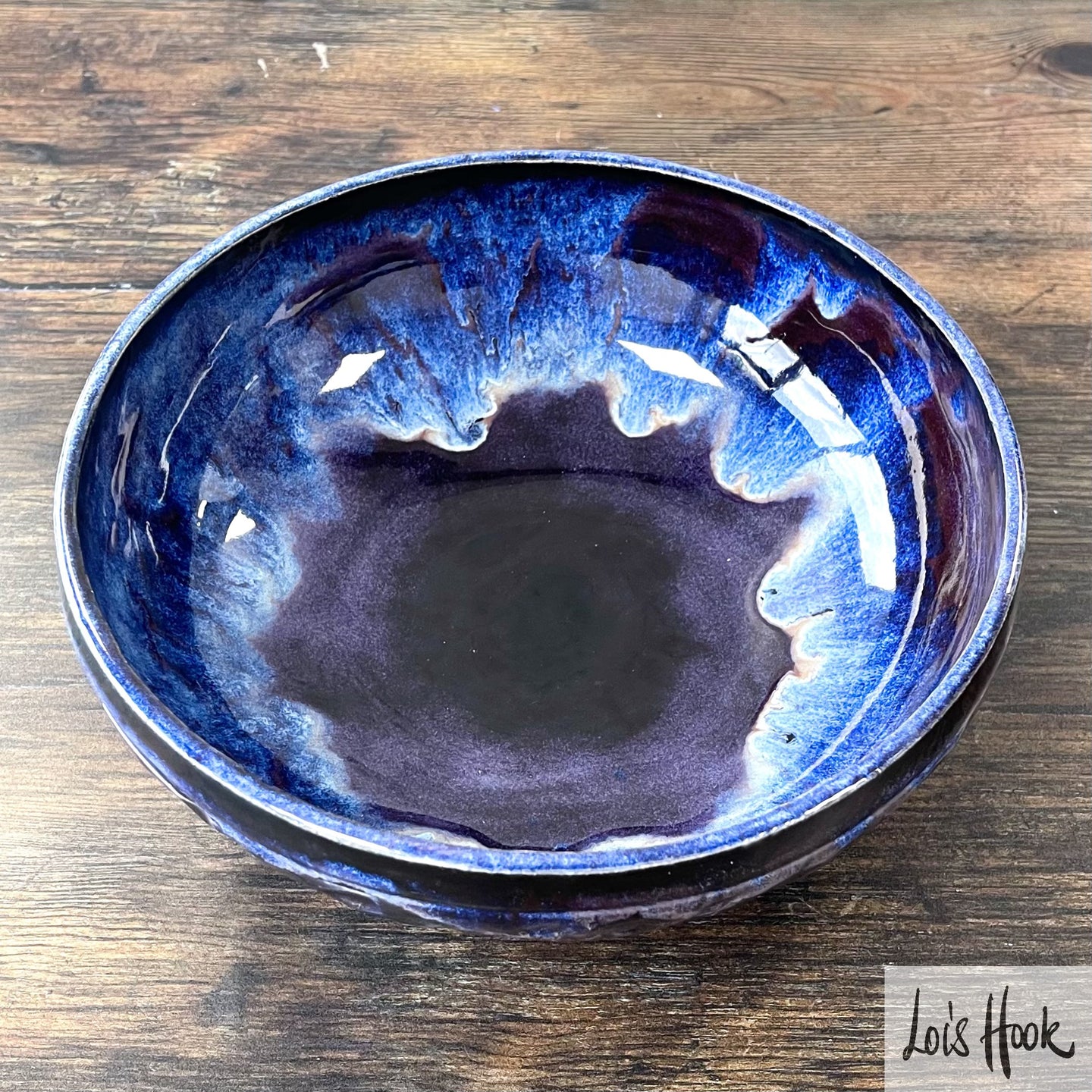 Black & Blue Midnight Glaze Fruit Bowl 21cm