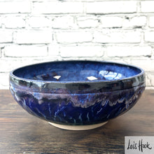 Load image into Gallery viewer, Black &amp; Blue Midnight Glaze Fruit Bowl 21cm
