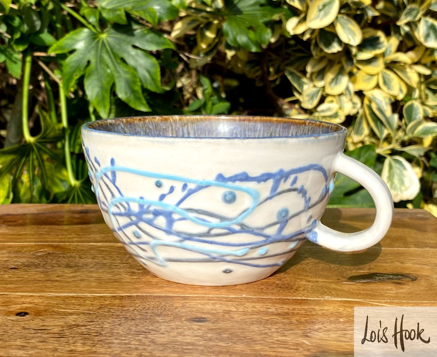 Blue and White Mug 15 fl oz