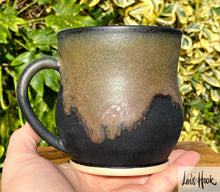 Load image into Gallery viewer, Matte Black and Copper Mug 16floz
