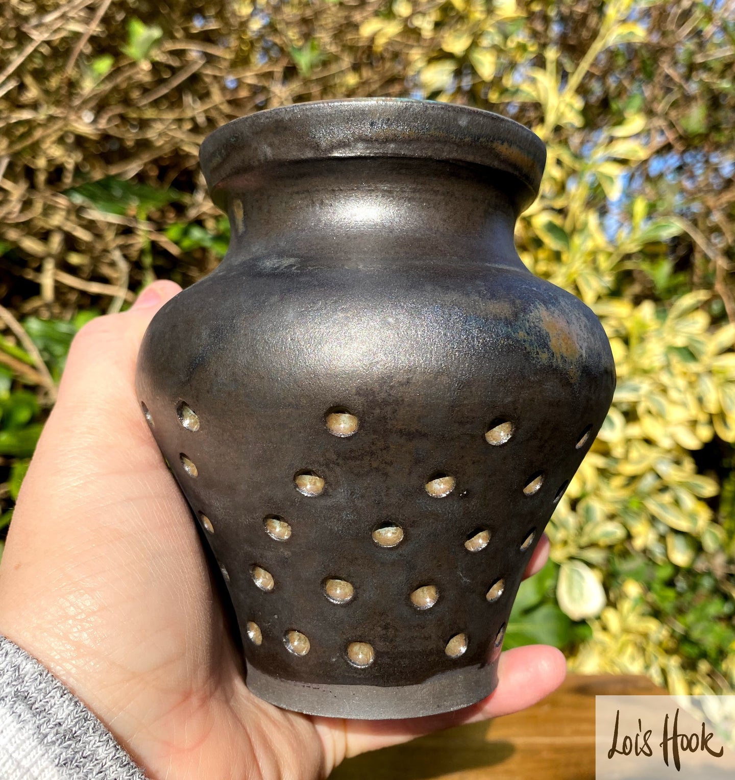 Gunmetal Black Vase 12.5cm