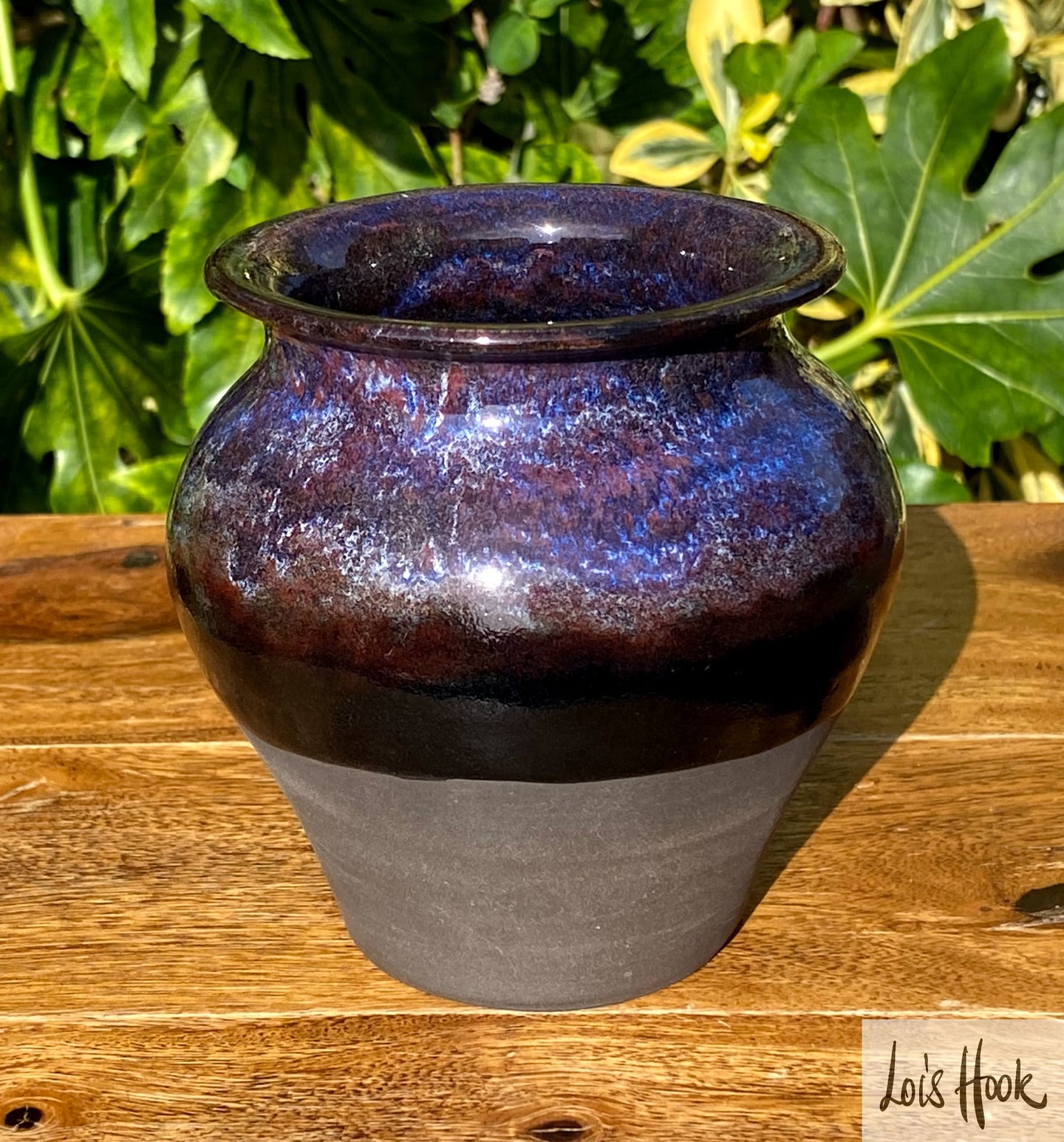 Blue and Matte Grey Vase 11cm