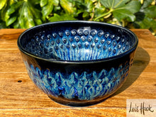 Load image into Gallery viewer, Black and Blue Cereal Bowl 13cm
