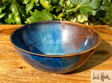 Load image into Gallery viewer, Blue and Copper Fruit Bowl 15cm
