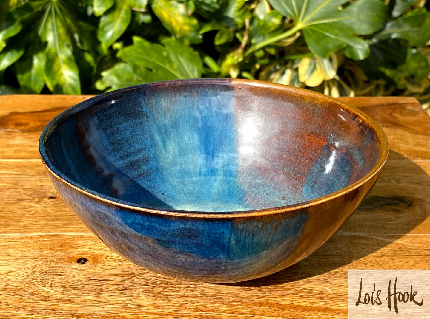 Blue and Copper Fruit Bowl 15cm