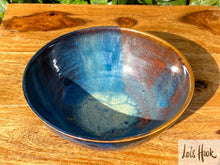 Load image into Gallery viewer, Blue and Copper Fruit Bowl 15cm
