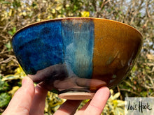 Load image into Gallery viewer, Blue and Copper Fruit Bowl 15cm
